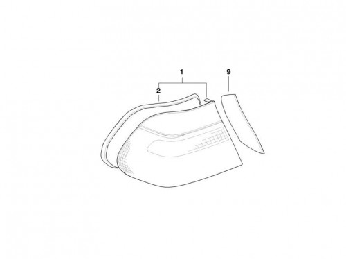 Rear light in the side panel, white left 2