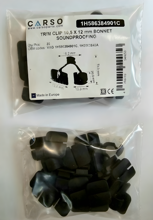TRIM CLIP 10,5 X 12 mm BONNET SOUNDPROOFING 4