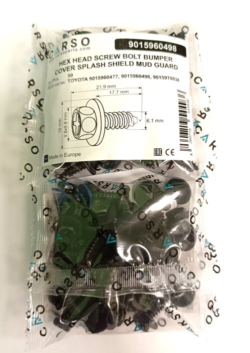 Bumper Cover Splash Shield Mud Guard Screw 3