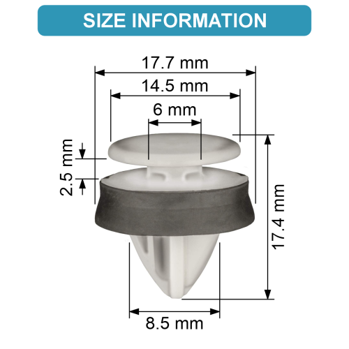 MOULDING CLIP Ø 8,5 mm BODY SHELL BELTLINE 2