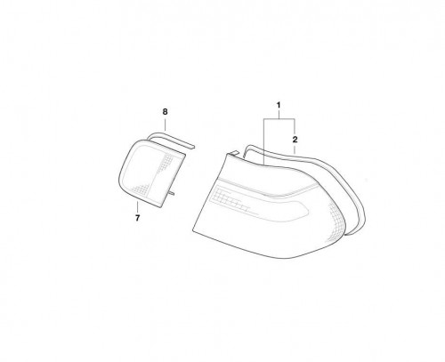 Rear light in trunk lid, white, right 2