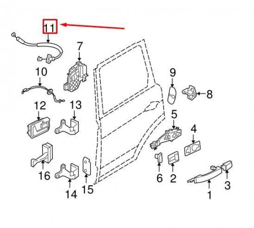 Rear Door Release Cable 2