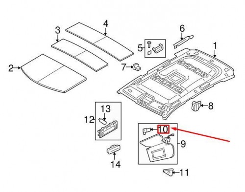 Sun Visor Right Retaining Clip 2