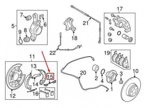 Hand Brake Shoe Spring Kit 2