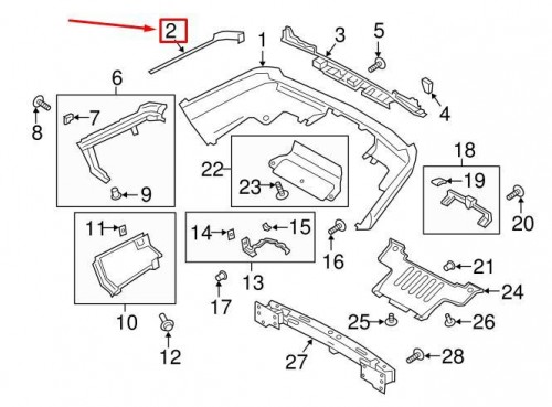 Rear Bumper Side Moulding Strip Atlas 2