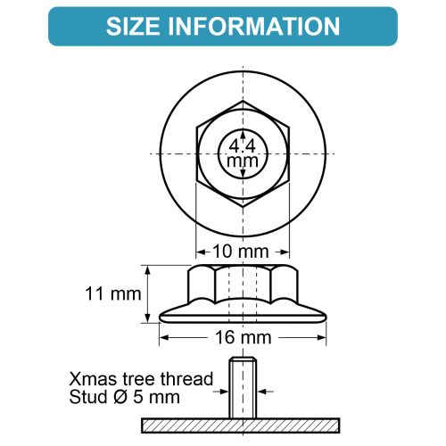 Plastic Nut Ø 5 Mm Interior And Exterior Trim 4