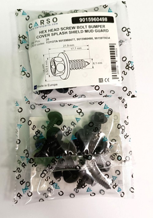 Bumper Cover Splash Shield Mud Guard Screw 3