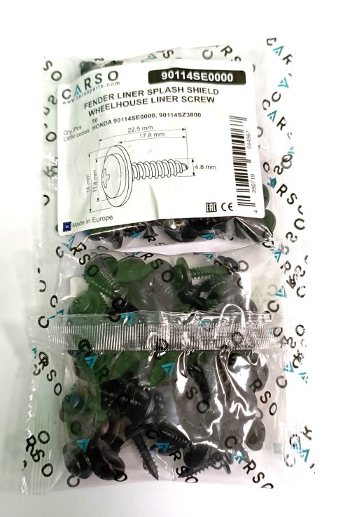 Fender Liner Splash Shield Wheelhouse Liner Screw 4