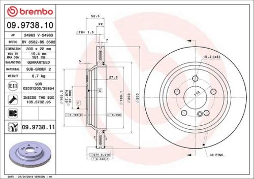 Brake Disc For Mazda Mx-5 Ii (nb) 1