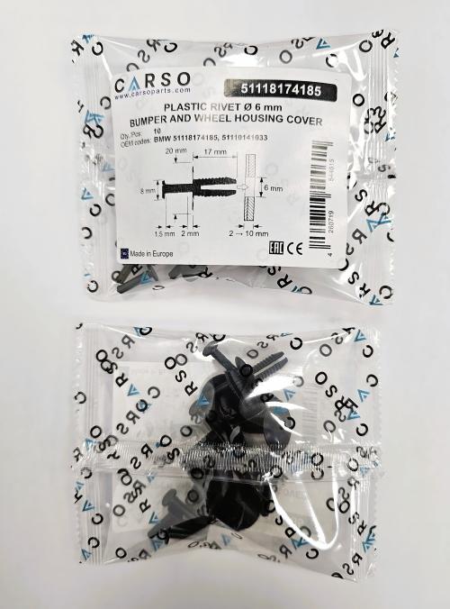 PLASTIC RIVET Ø 6 mm BUMPER AND WHEEL HOUSING COVER 5