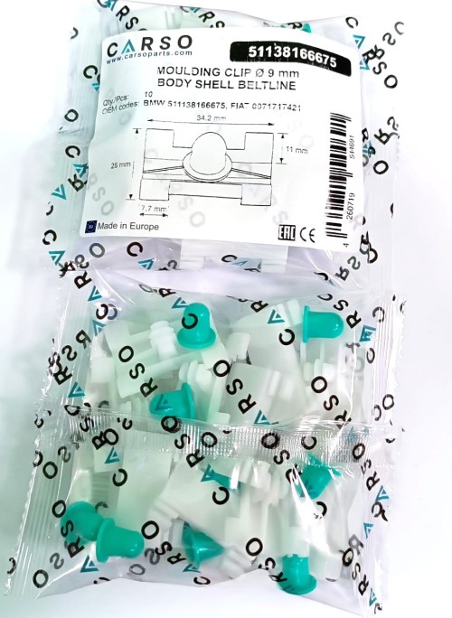 MOULDING CLIP Ø 9 mm BODY SHELL BELTLINE 4