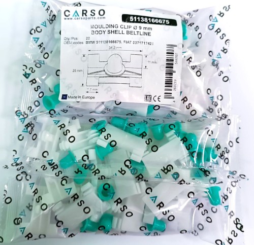 MOULDING CLIP Ø 9 mm BODY SHELL BELTLINE 4