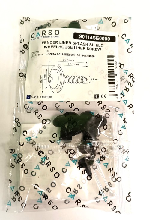 Fender Liner Splash Shield Wheelhouse Liner Screw 4