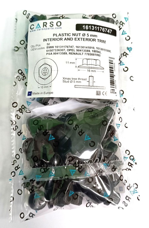 PLASTIC NUT Ø 5 mm INTERIOR AND EXTERIOR TRIM 5