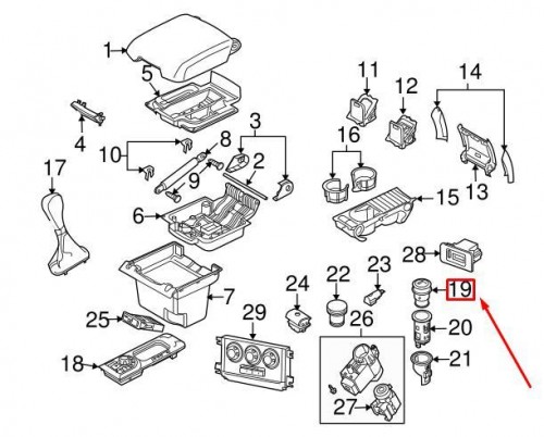 Cigar Lighter Assy In Console - Range Rover Vogue 2002 To 2013 2