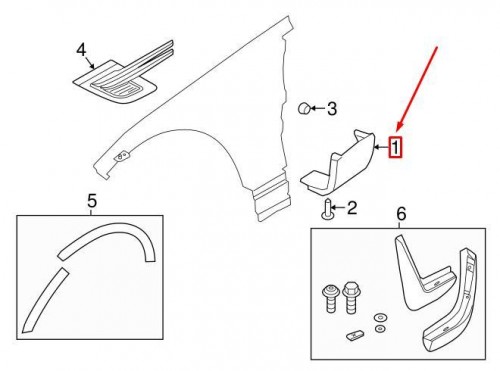 Front Left Fender Lower Molding 9