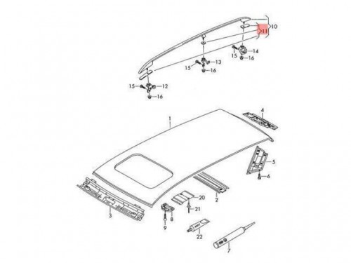 Roof rail seal kit, 3