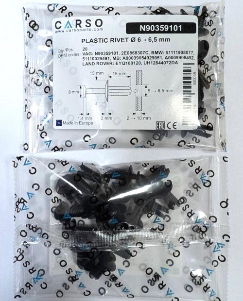 PLASTIC RIVET Ø 6 → 6,5 mm 3