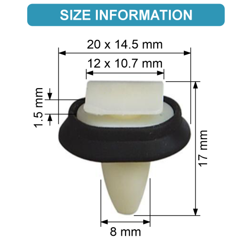 MOULDING CLIP Ø 8 mm BODY SHELL BELTLINE 3