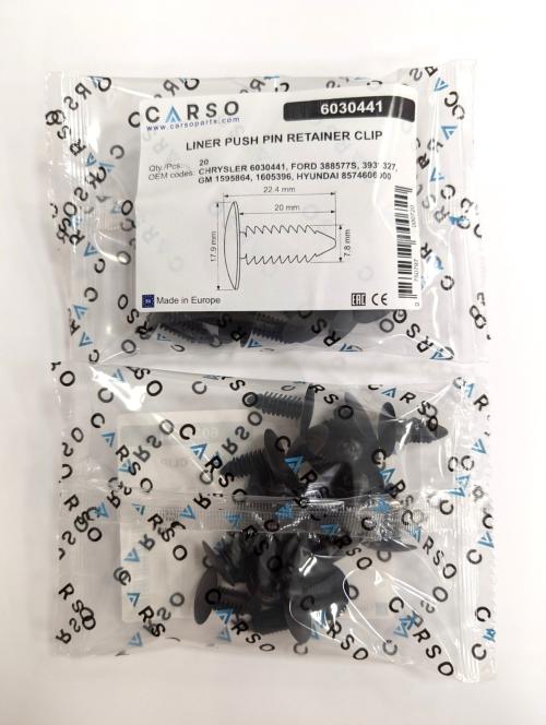 LINER PUSH PIN RETAINER CLIP 3