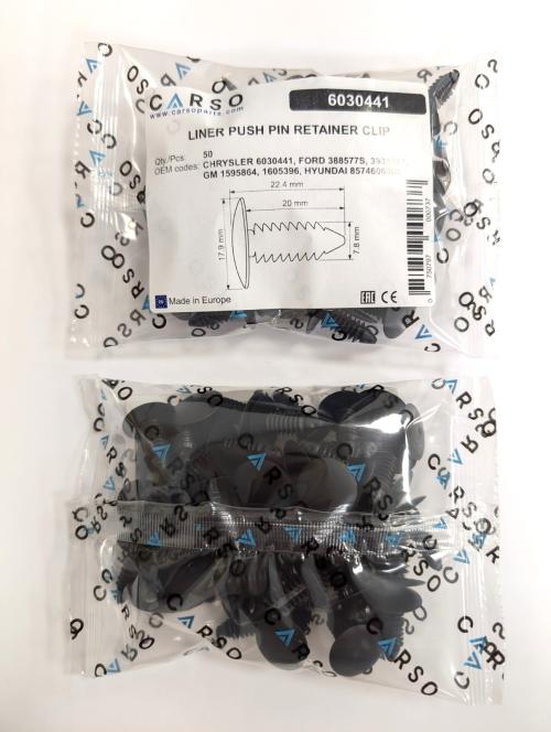 LINER PUSH PIN RETAINER CLIP 3