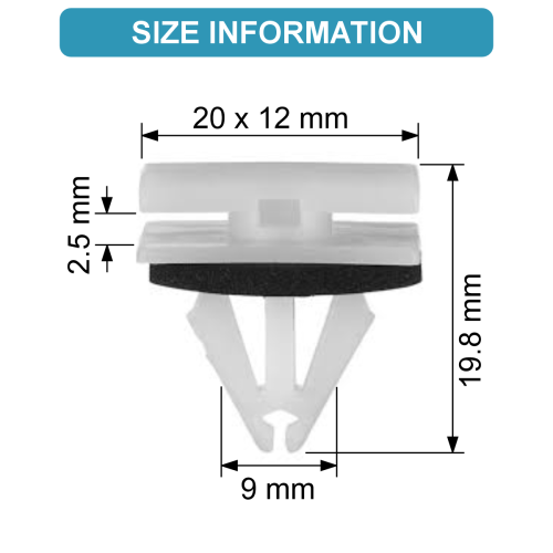 MOULDING CLIP Ø 9 mm 2