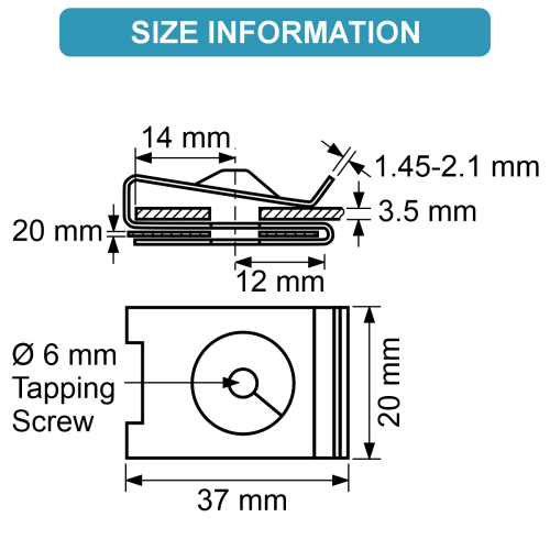 PLASTIC NUT Ø 6 mm WHEEL HOUSING COVER 4