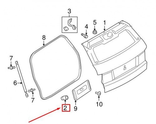 Bump Stop - Lower Tailgate - Range Rover Sport 8