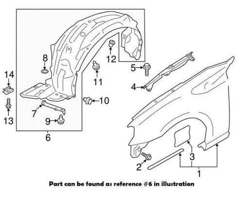 Liner, front fender, lh ; JP 4