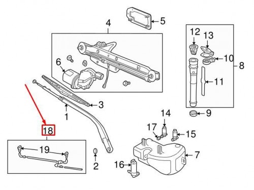 Windscreen Washer Hose+ Fixing Discovery 2 2