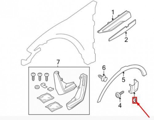 Front Left Lower Fender Moulding 5