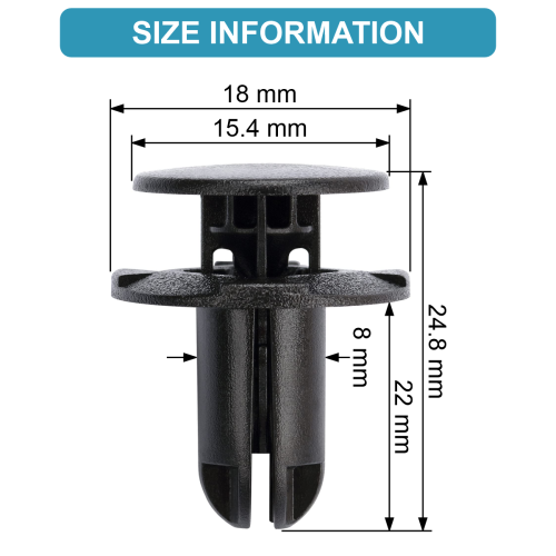 Fender Liner Push-Type Retainer Clip Fastene 3