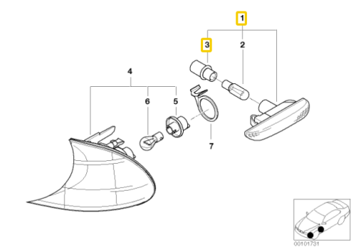 Addit, turn indicator lamp, left white 11