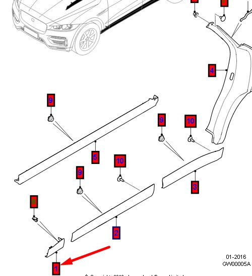 FRONT LEFT FENDER MOLDING 3