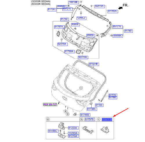 Trunk Lid Lock Handle Button 3