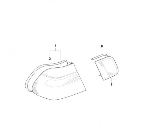 Rear light in trunk lid, white, left 2