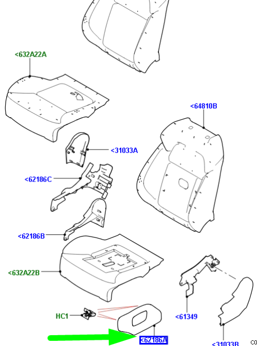 Front Left Seat Cushion Valance 6