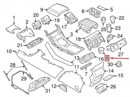 Centre Console Ashtray 7