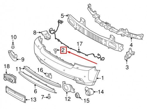 Front Bumper Cover Screw 2