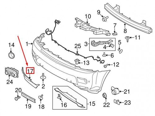 Bumper Valance Panel Left Hand - Range Rover Vogue D5 2010 To 2012 2