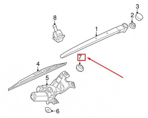 Rear Wiper Motor Grommet - Range Rover Sport 2005 To Vin Ba999999 2