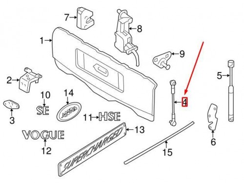 Tailgate Support Cable - Lower Left Hand - Range Rover Vogue 2002 To 2012 8