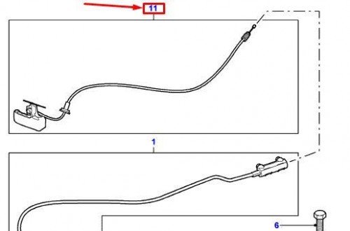 Handle undefined undefined Bonnet Control Cable 7