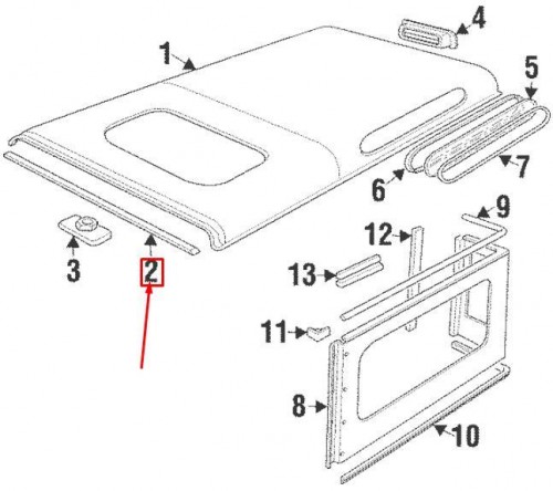 Inner Windscreen To Roof Assembly Seal - Defender 1987-2007 Onwards 2