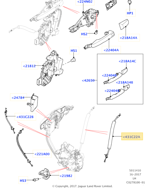 CABLE - DOOR LATCH 2