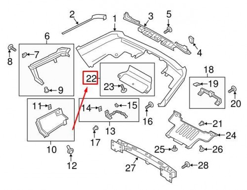 Cover - Towing Hook Opening Rear Bumper - Range Rover L322 2013 On 9